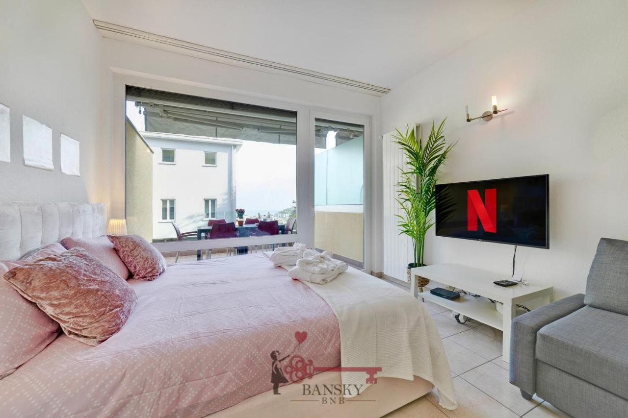 'Cuore Di Rose' Parking - Welcome Set, Netflix, For 4 Persons -By Easylife Swiss Lugano Kültér fotó